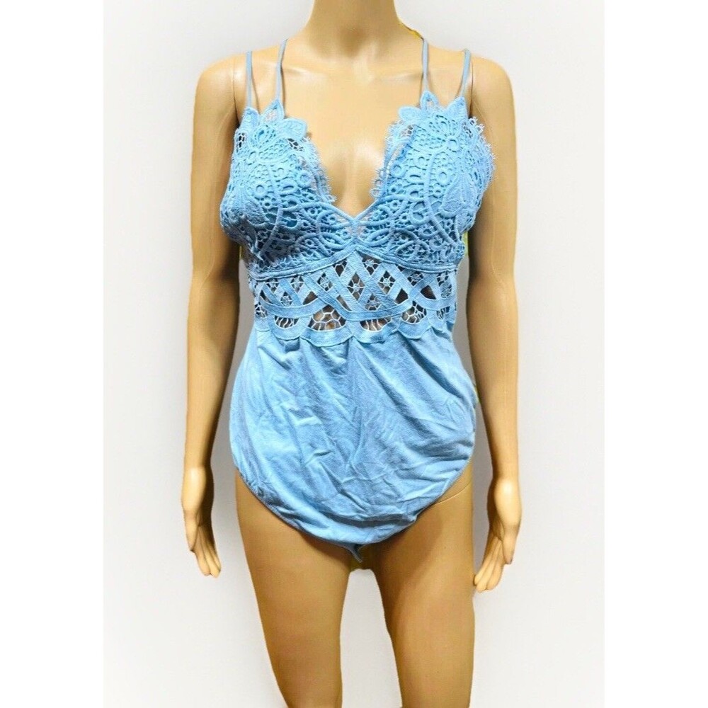 Women's Bodysuit Sexy Lace Deep V Neck Country Concert Outfits Bodysuit Size XL